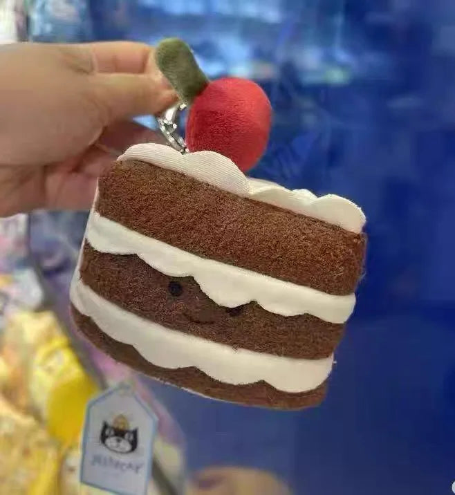 JC Kawaii Food Plush Pendant Coffee Cake Toys Soft Stuffed Food Shaped Fluffy Cuddly Gift for Kids Birthday Xmas Home Bag Decor