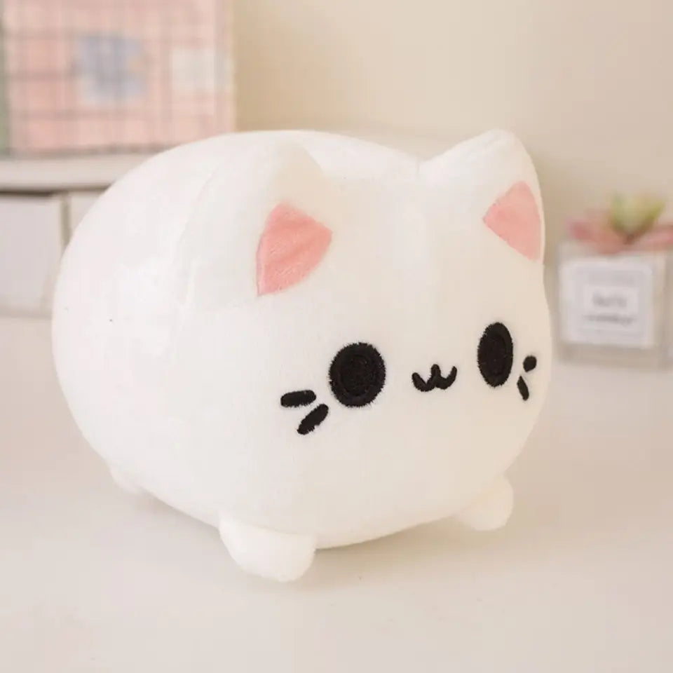 Stuffed Animals Black Cat Stuffed Cute Plushie Pink Peachy Kitten Plush Toys 20cm Cartoon Cat Soft Dolls For Girl Friends