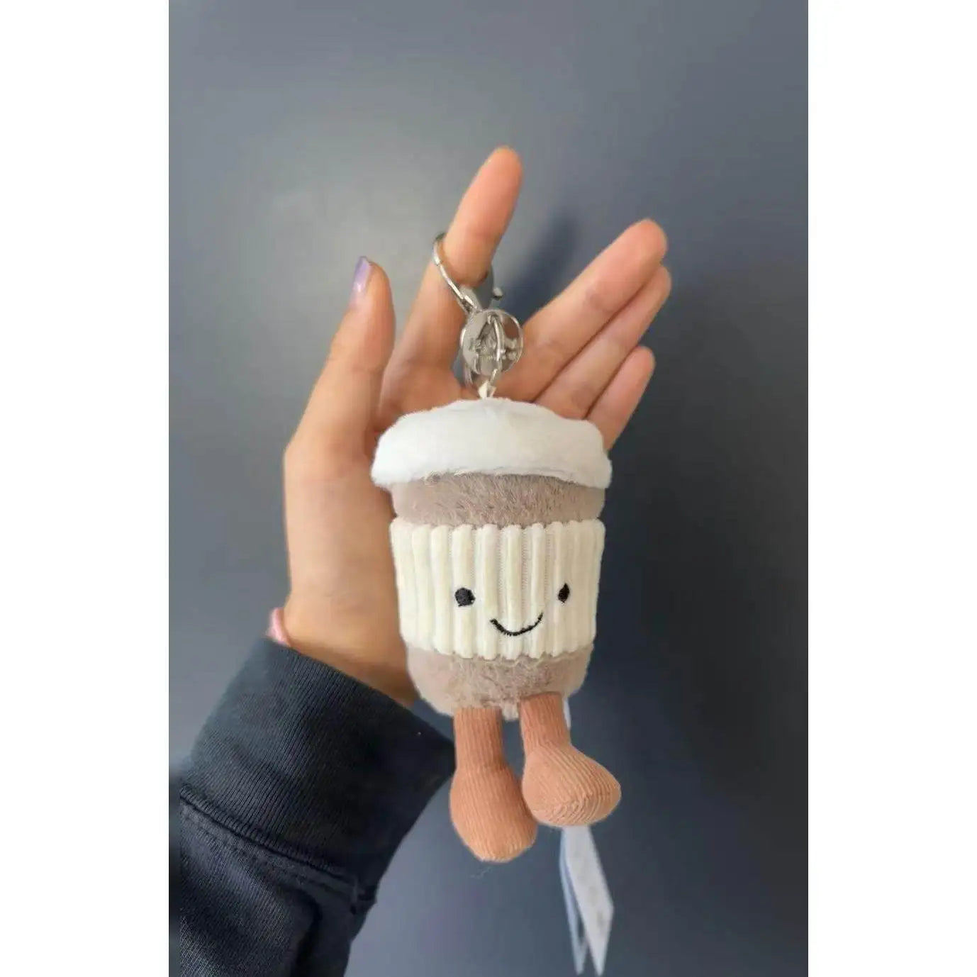 JC Kawaii Food Plush Pendant Coffee Cake Toys Soft Stuffed Food Shaped Fluffy Cuddly Gift for Kids Birthday Xmas Home Bag Decor