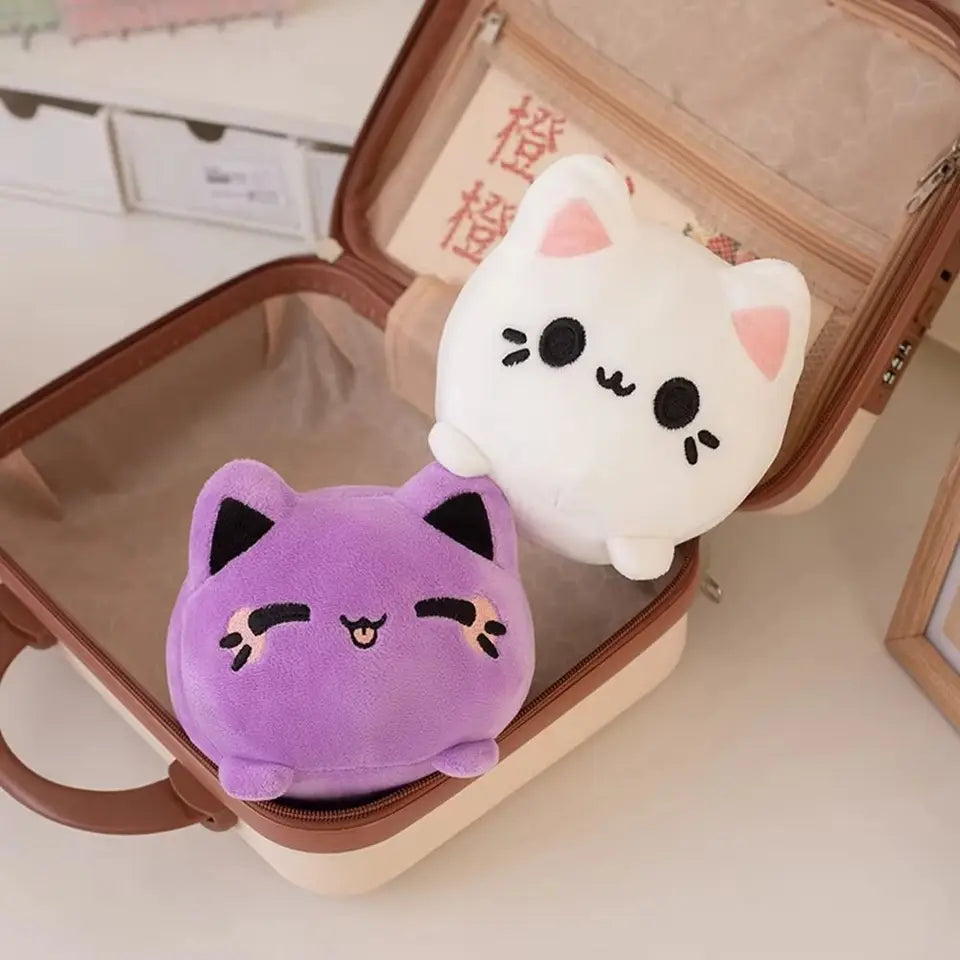 Stuffed Animals Black Cat Stuffed Cute Plushie Pink Peachy Kitten Plush Toys 20cm Cartoon Cat Soft Dolls For Girl Friends