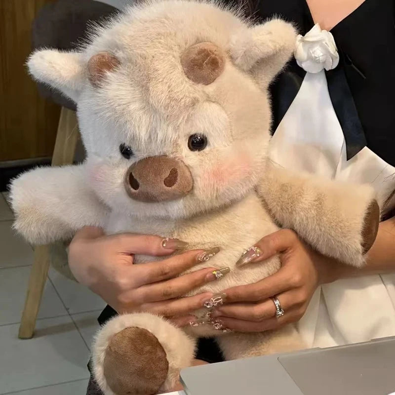 Kawaii Run Plush Toy Fluffy Stuffed Pink Pig Sheep Highland Cow Perfect Birthday Christmas Gift for Kids Girls Animal Lovers