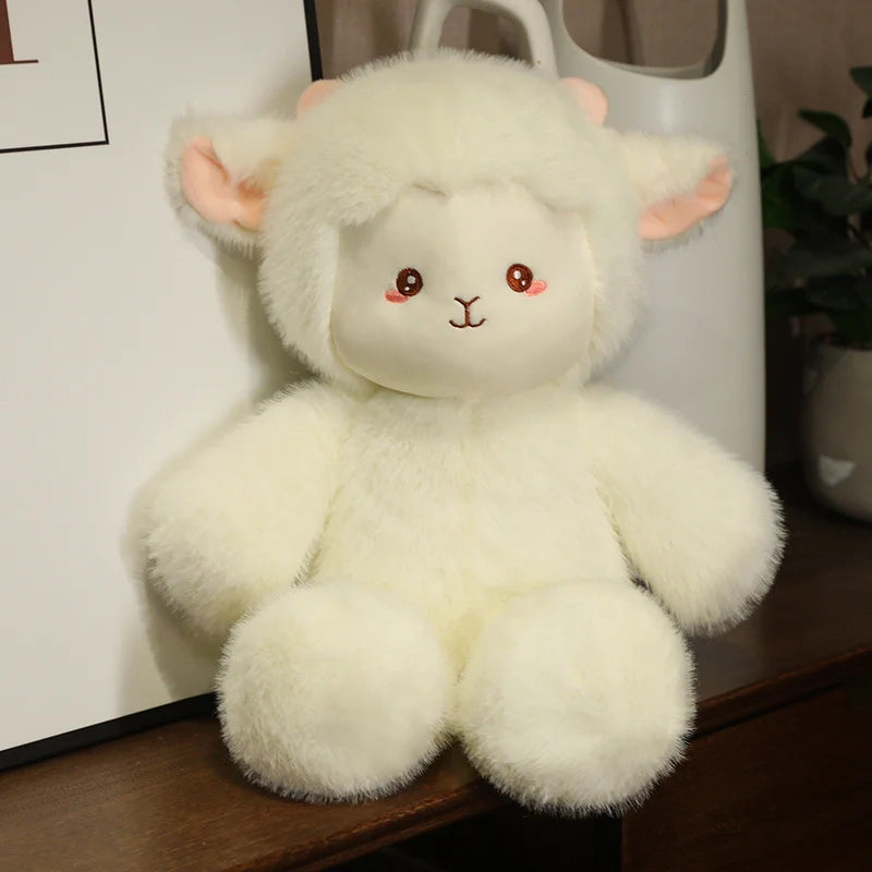 Kawaii Run Plush Toy Fluffy Stuffed Pink Pig Sheep Highland Cow Perfect Birthday Christmas Gift for Kids Girls Animal Lovers