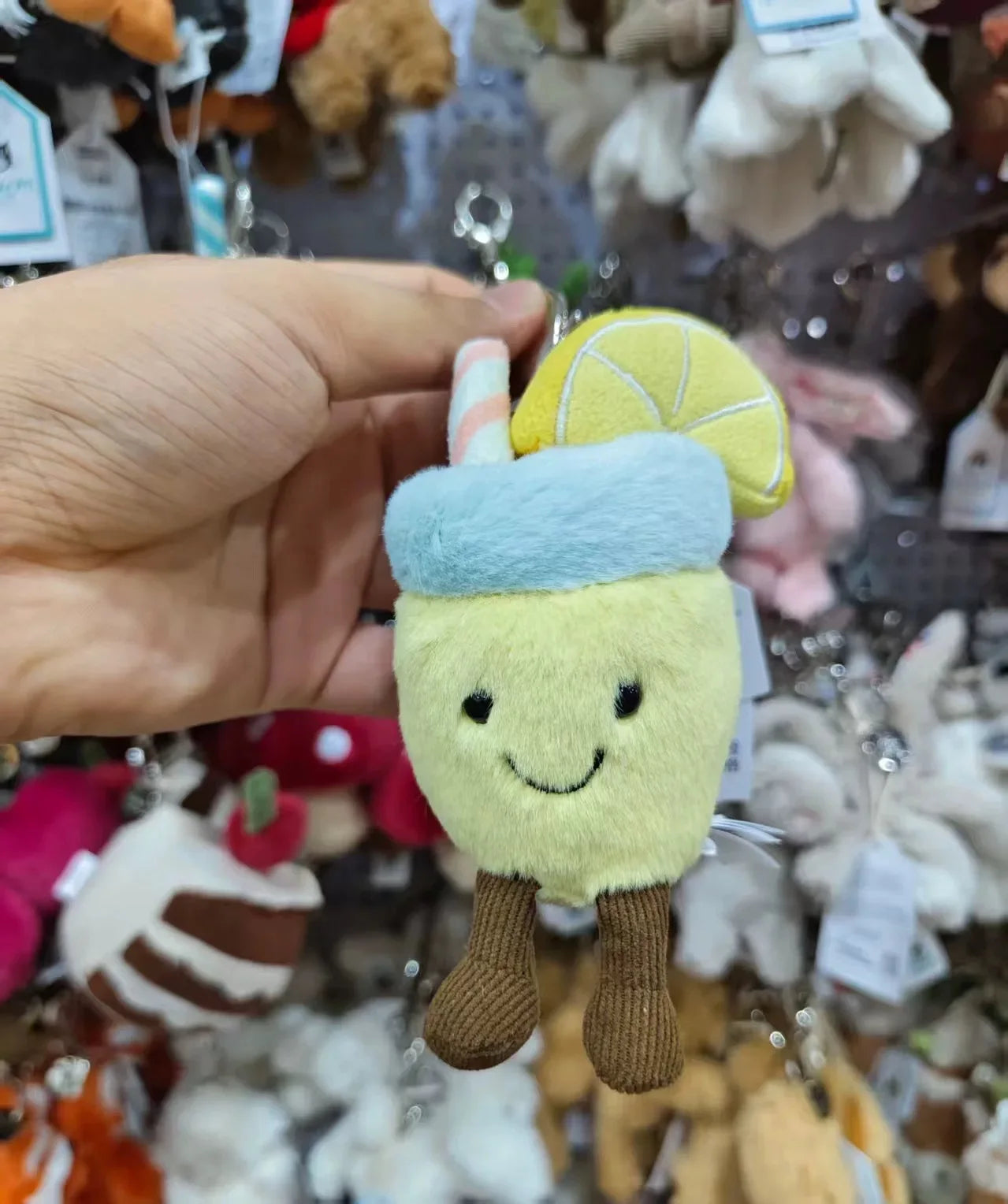 JC Kawaii Food Plush Pendant Coffee Cake Toys Soft Stuffed Food Shaped Fluffy Cuddly Gift for Kids Birthday Xmas Home Bag Decor