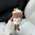 JC Kawaii Food Plush Pendant Coffee Cake Toys Soft Stuffed Food Shaped Fluffy Cuddly Gift for Kids Birthday Xmas Home Bag Decor