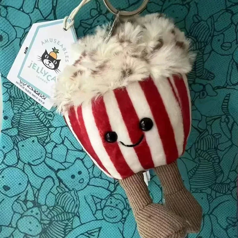JC Kawaii Food Plush Pendant Coffee Cake Toys Soft Stuffed Food Shaped Fluffy Cuddly Gift for Kids Birthday Xmas Home Bag Decor