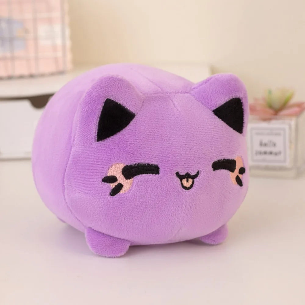 Stuffed Animals Black Cat Stuffed Cute Plushie Pink Peachy Kitten Plush Toys 20cm Cartoon Cat Soft Dolls For Girl Friends
