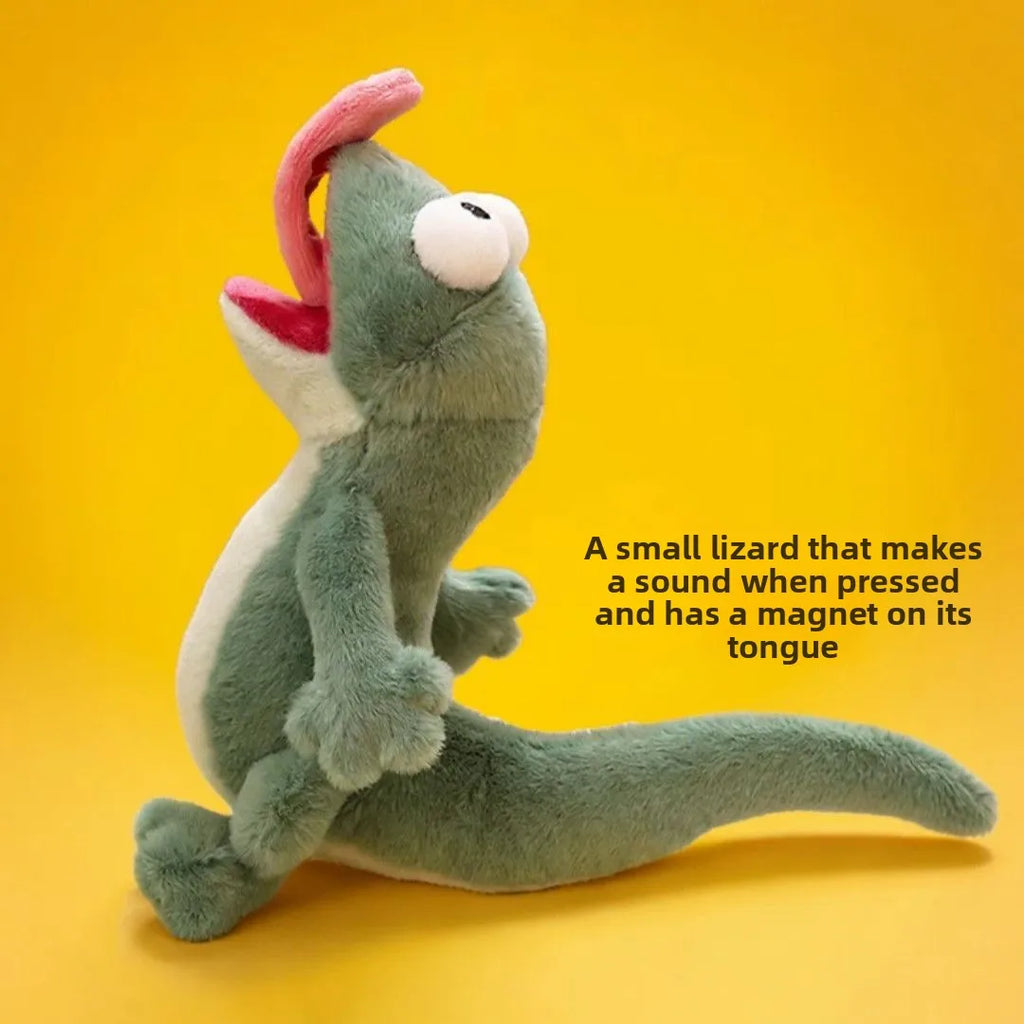 14cm Beaver Lizard Tom Cute Vocal Toy Magnetic Tongue Lizard Abstract Plush Toy Anime Creative Birthday Gift Cute Plush Toys For