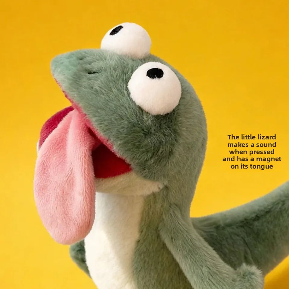 14cm Beaver Lizard Tom Cute Vocal Toy Magnetic Tongue Lizard Abstract Plush Toy Anime Creative Birthday Gift Cute Plush Toys For