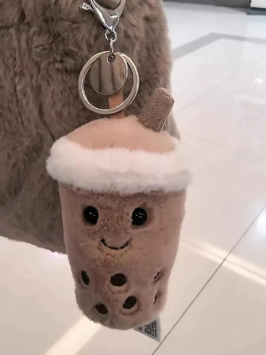 JC Kawaii Food Plush Pendant Coffee Cake Toys Soft Stuffed Food Shaped Fluffy Cuddly Gift for Kids Birthday Xmas Home Bag Decor