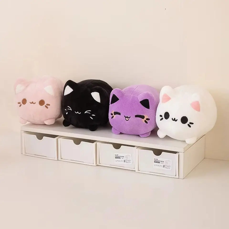 Stuffed Animals Black Cat Stuffed Cute Plushie Pink Peachy Kitten Plush Toys 20cm Cartoon Cat Soft Dolls For Girl Friends