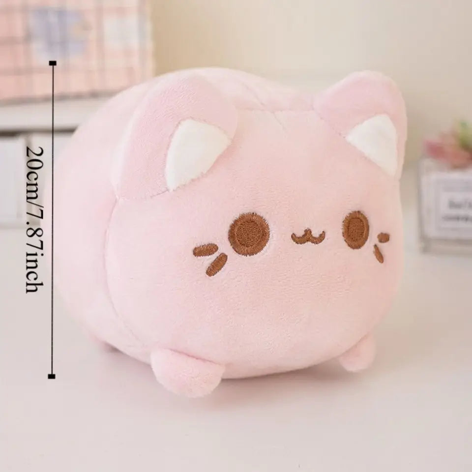 Stuffed Animals Black Cat Stuffed Cute Plushie Pink Peachy Kitten Plush Toys 20cm Cartoon Cat Soft Dolls For Girl Friends