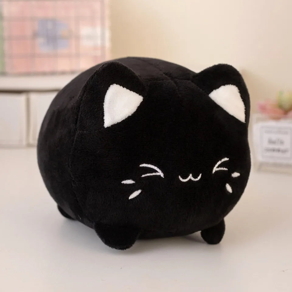 Stuffed Animals Black Cat Stuffed Cute Plushie Pink Peachy Kitten Plush Toys 20cm Cartoon Cat Soft Dolls For Girl Friends