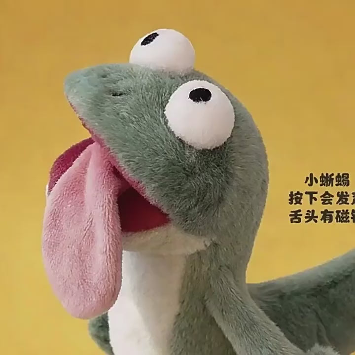 14cm Beaver Lizard Tom Cute Vocal Toy Magnetic Tongue Lizard Abstract Plush Toy Anime Creative Birthday Gift Cute Plush Toys For